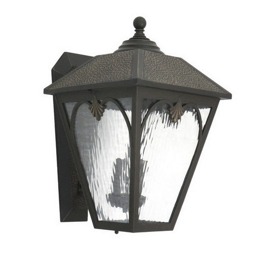 Aztec 39197 By Kichler Lighting Two Light Outdoor Wall Lantern in Hammered Bronze Finish - Quality Discount Lighting