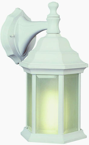 Trans Globe Lighting PL44349 WH-LED One Light LED Outdoor Wall Lantern in White Finish