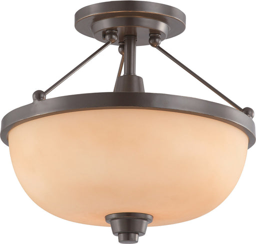 Nuvo Lighting 60-4208 Helium Collection Two Light Semi Flush Ceiling Mount in Vintage Bronze Finish - Quality Discount Lighting