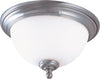 Nuvo Lighting 60-2566 Glenwood Collection Two Light Energy Star Rated GU24 Fluorescent Flush Ceiling Mount in Brushed Nickel Finish - Quality Discount Lighting