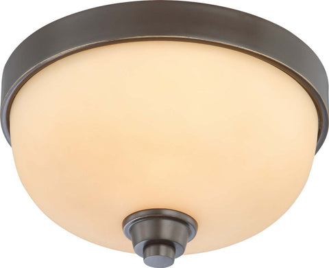 Nuvo Lighting 60-4211 Helium Collection One Light Flush Ceiling Mount in Vintage Bronze Finish - Quality Discount Lighting