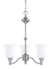 Nuvo Lighting 60-2556 Glenwood Collection Three Light Hanging Energy Efficient Fluorescent Hanging Chandelier in Brushed Nickel Finish - Quality Discount Lighting