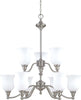 Nuvo Lighting 60-1803 Glenwood Collection Nine Light Hanging Chandelier in Brushed Nickel Finish - Quality Discount Lighting