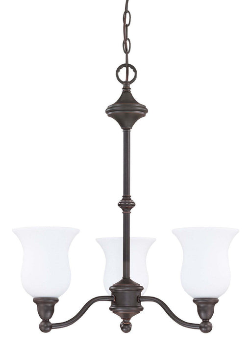 Nuvo Lighting 60-2426 Glenwood Collection Three Light Energy Star Rated Fluorescent GU24 Hanging Chandelier in Sudbury Bronze Finish - Quality Discount Lighting