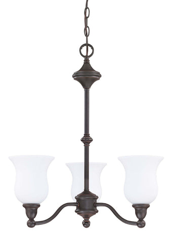 Nuvo Lighting 60-2426 Glenwood Collection Three Light Energy Star Rated Fluorescent GU24 Hanging Chandelier in Sudbury Bronze Finish - Quality Discount Lighting