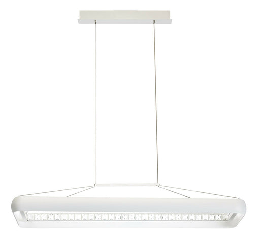 Elan by Kichler Lighting 83468 Skies Collection LED Linear Hanging Pendant Chandelier in Painted White Finish with Crystal