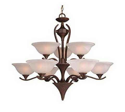 Vaxcel Lighting CH27609 WP Nine Light Hanging Chandelier in Weathered Patina Finish - Quality Discount Lighting