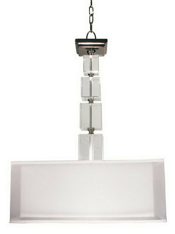 Z-Lite 315P-CH Drake Collection Three Light Pendant Chandelier With Fabric Shade in Chrome Finish